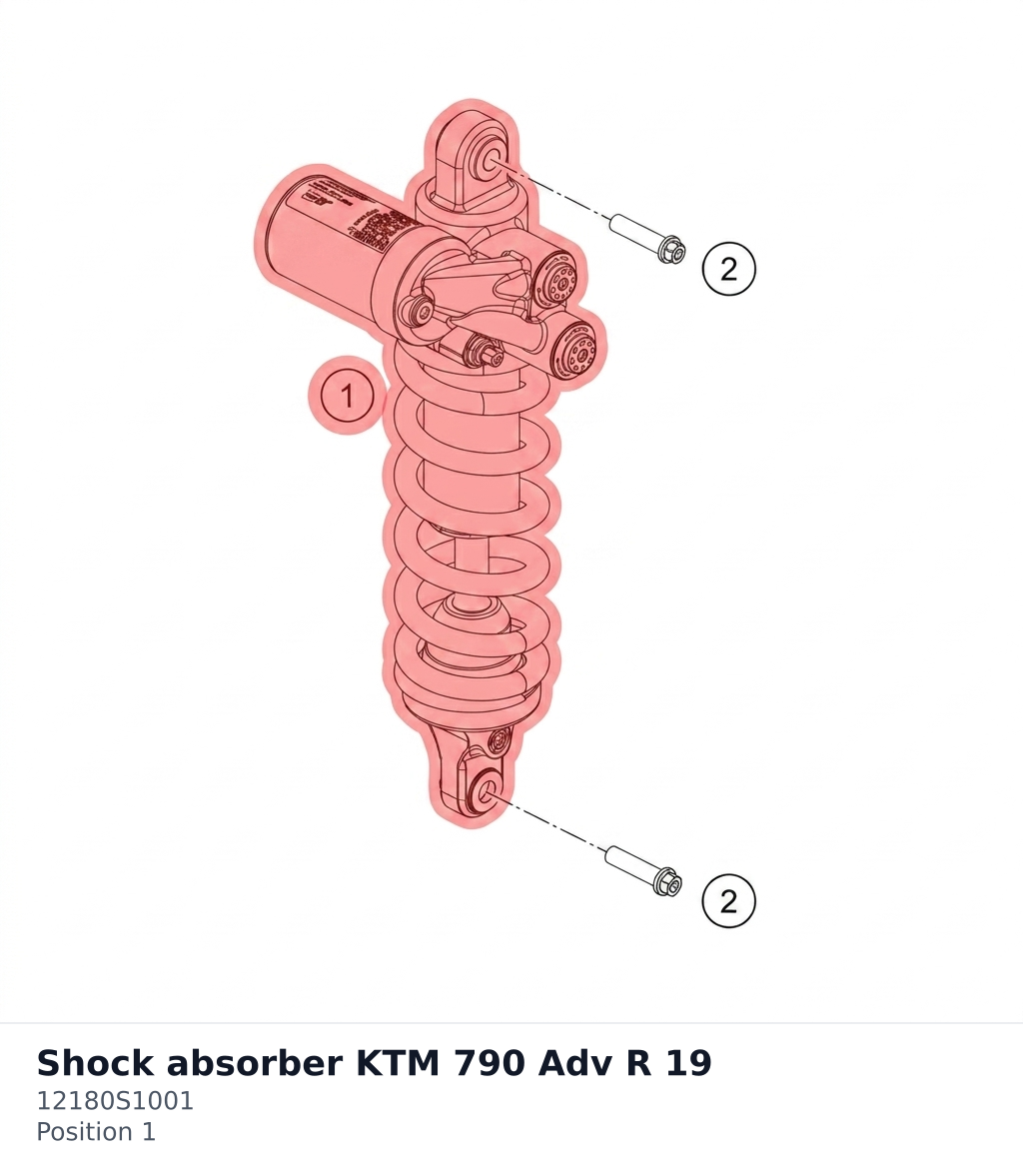 Diagram preview: Shock absorber KTM 790 Adv R 19 (12180S1001)