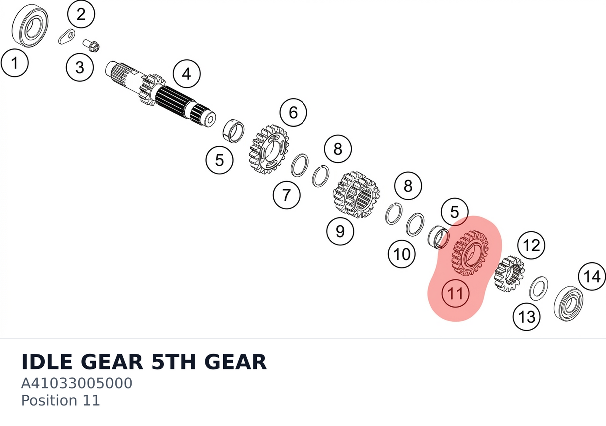 Diagram preview: IDLE GEAR 5TH GEAR (A41033005000)
