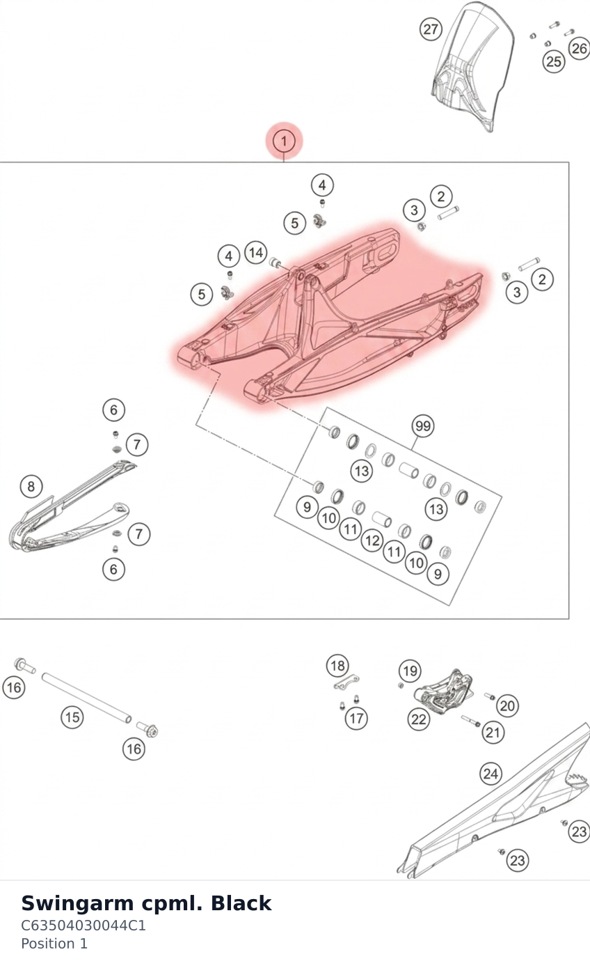 Diagram preview: Swingarm cpml. Black (C63504030044C1)