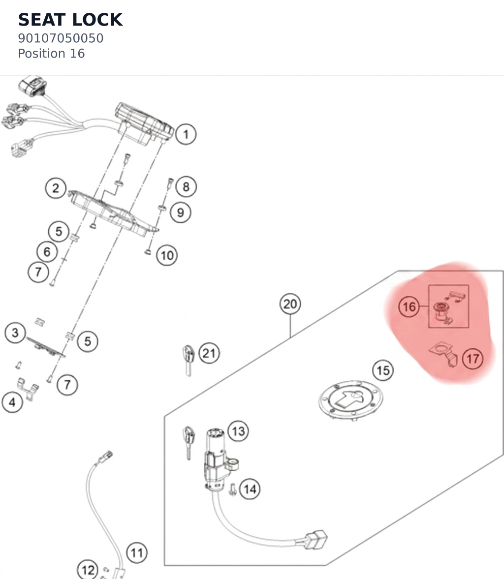 Diagram preview: SEAT LOCK (90107050050)