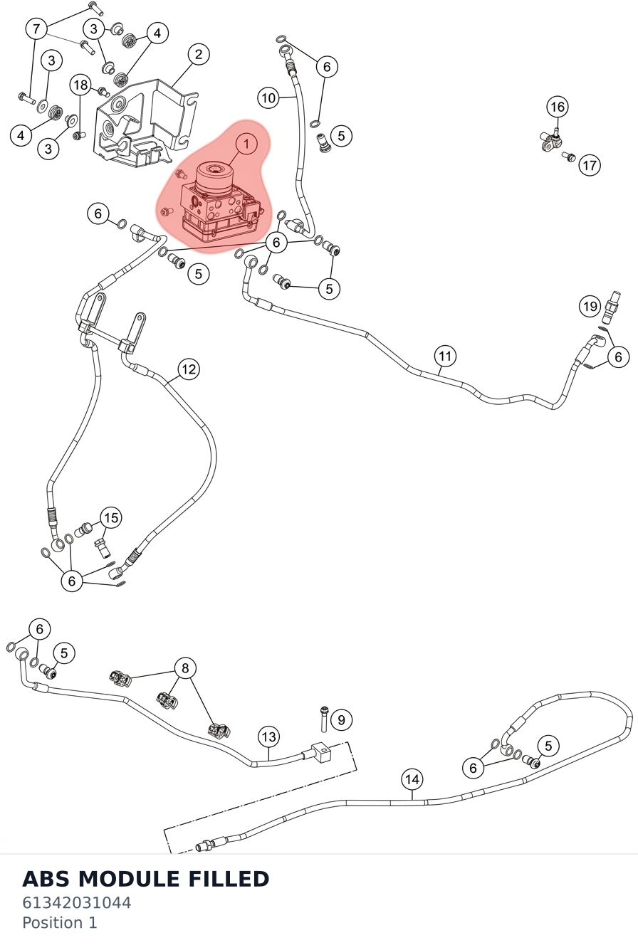 Diagram preview: ABS MODULE FILLED (61342031044)