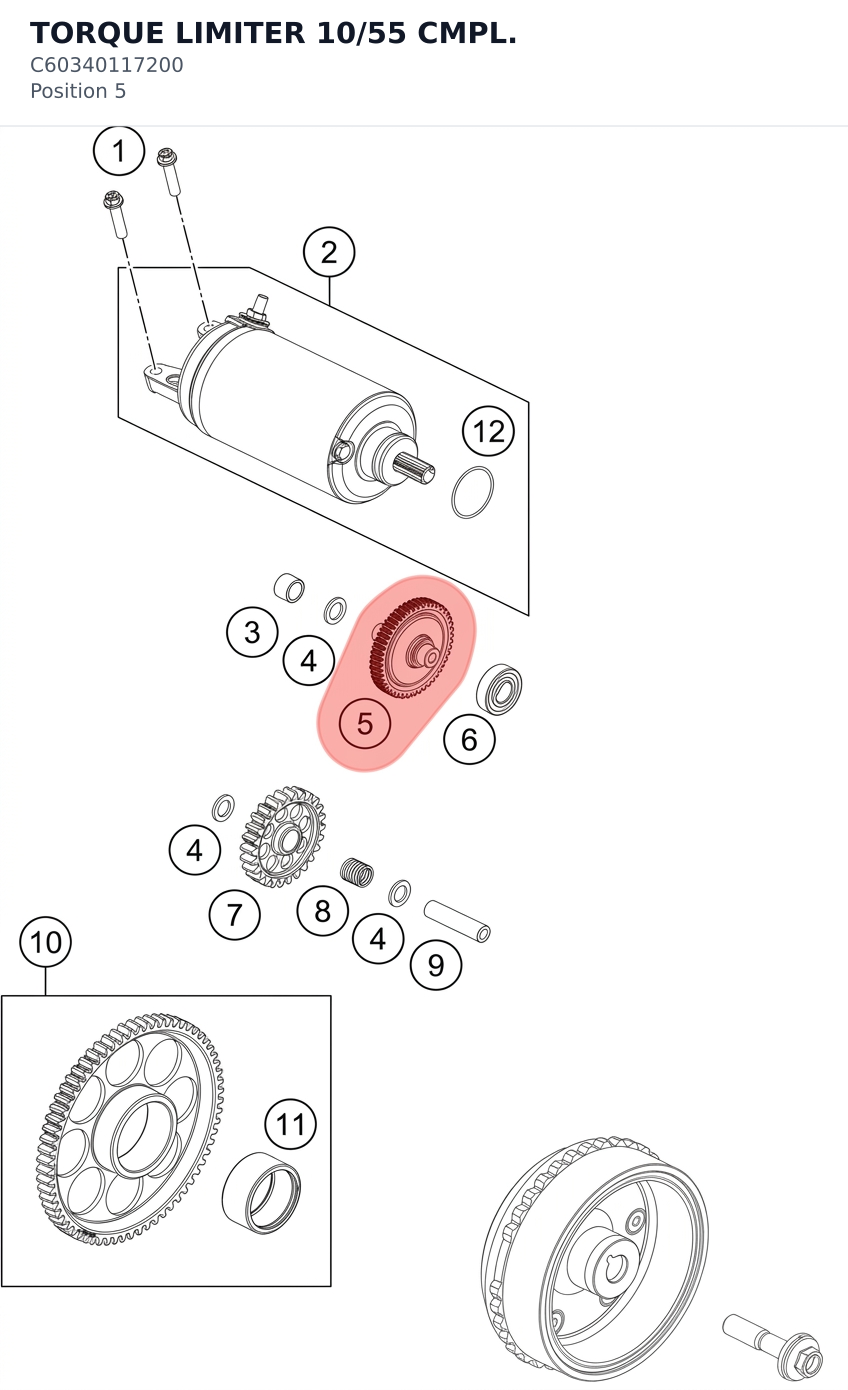 Diagram preview: TORQUE LIMITER 10/55 CMPL. (C60340117200)