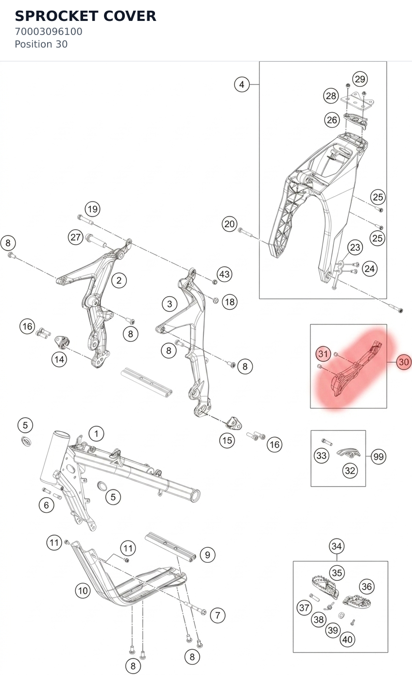 Diagram preview: SPROCKET COVER (70003096100)