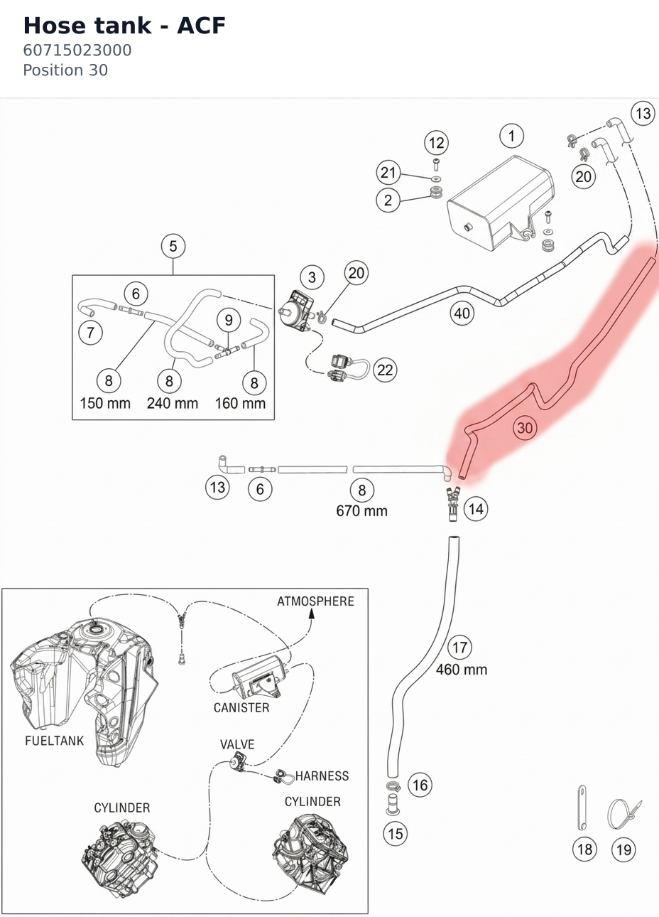 Diagram preview: Hose tank - ACF (60715023000)