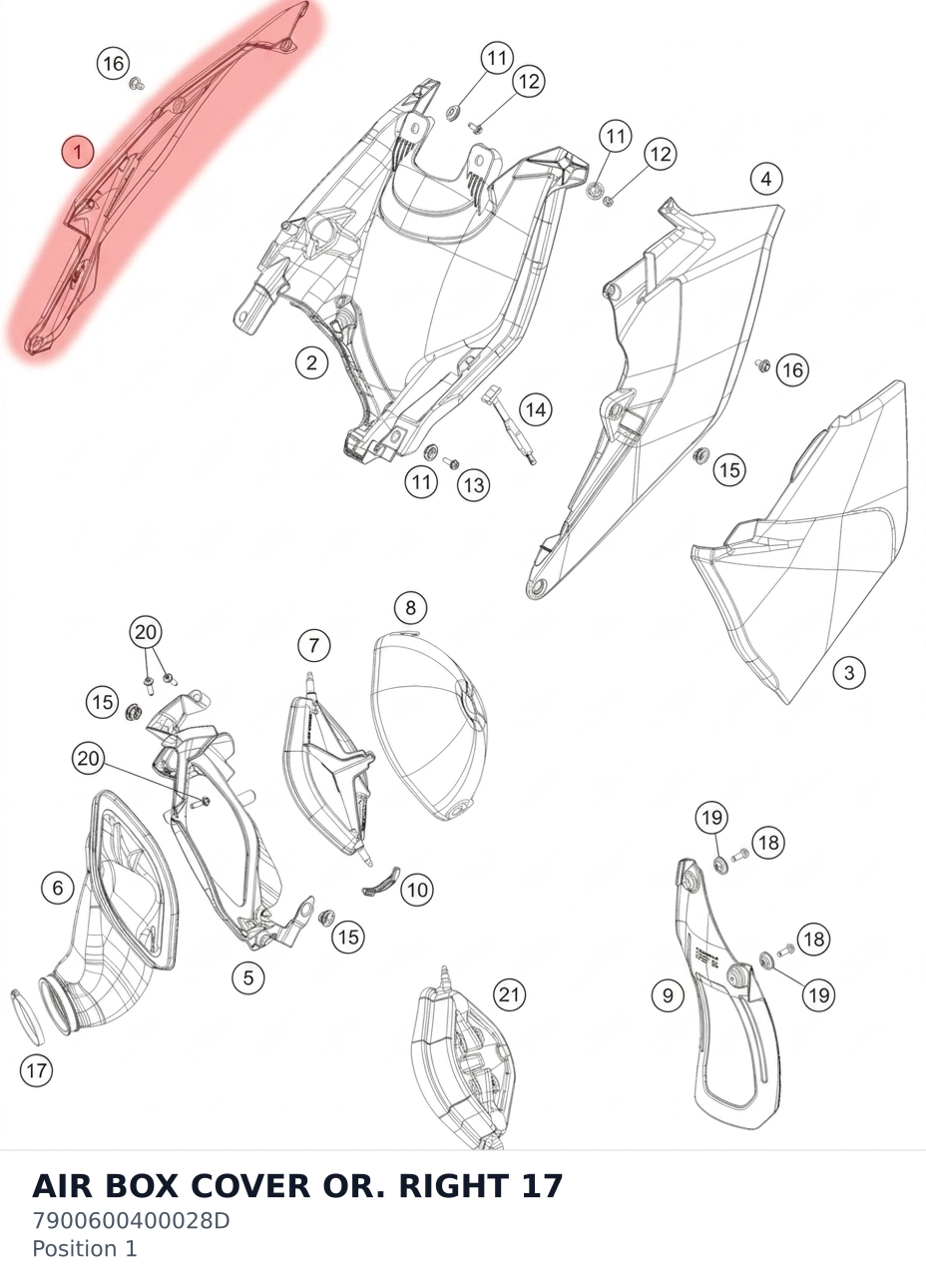 Diagram preview: AIR BOX COVER OR. RIGHT 17 (7900600400028D)