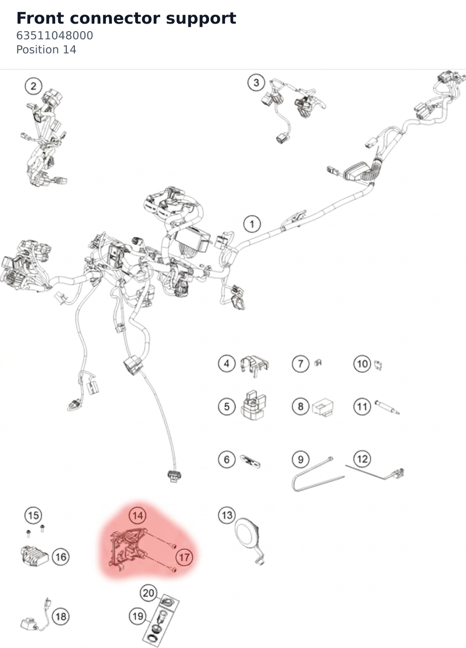 Diagram preview: Front connector support (63511048000)