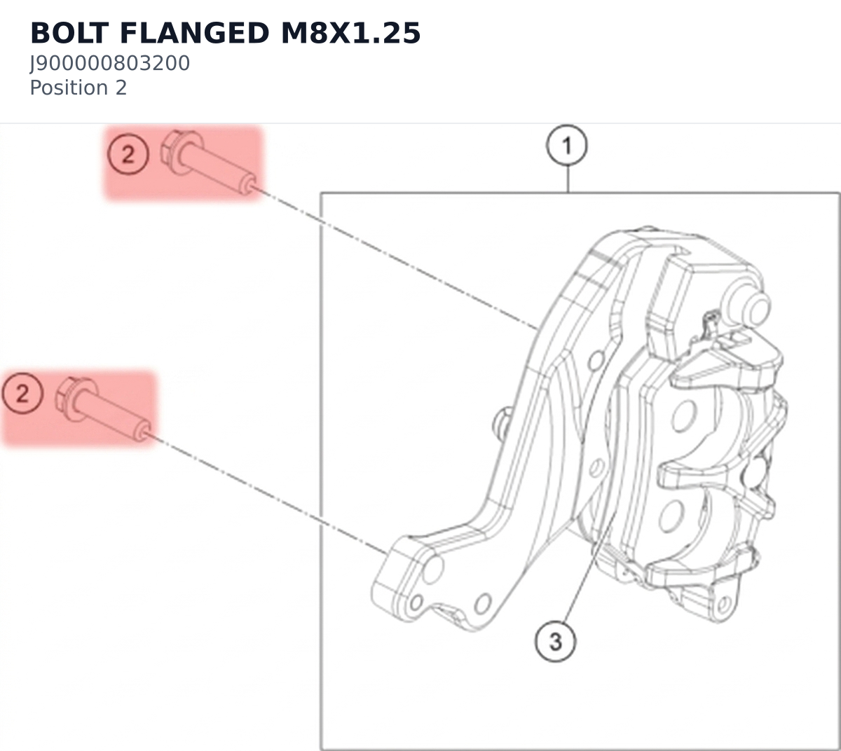 Diagram preview: BOLT FLANGED M8X1.25 (J900000803200)