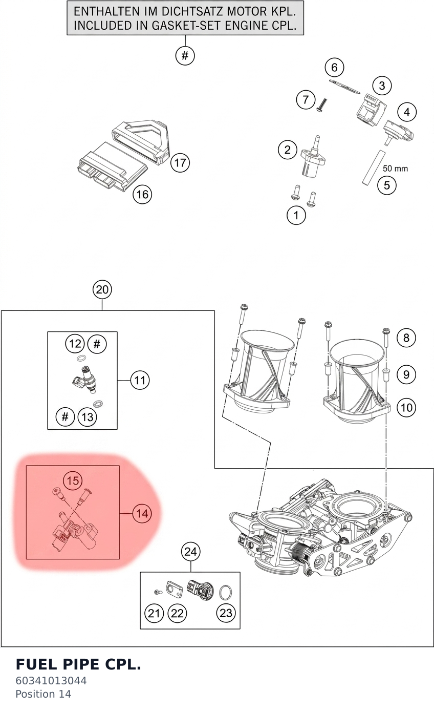 Diagram preview: FUEL PIPE CPL. (60341013044)