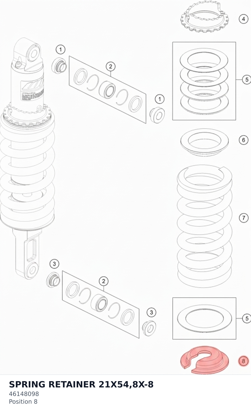 Diagram preview: SPRING RETAINER 21X54,8X-8 (46148098)