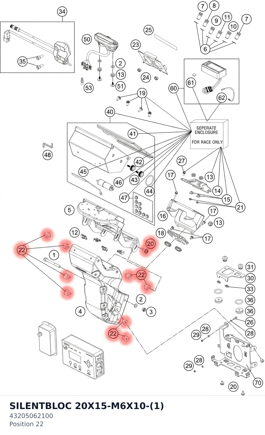 Diagram preview: SILENTBLOC 20X15-M6X10-(1) (43205062100)