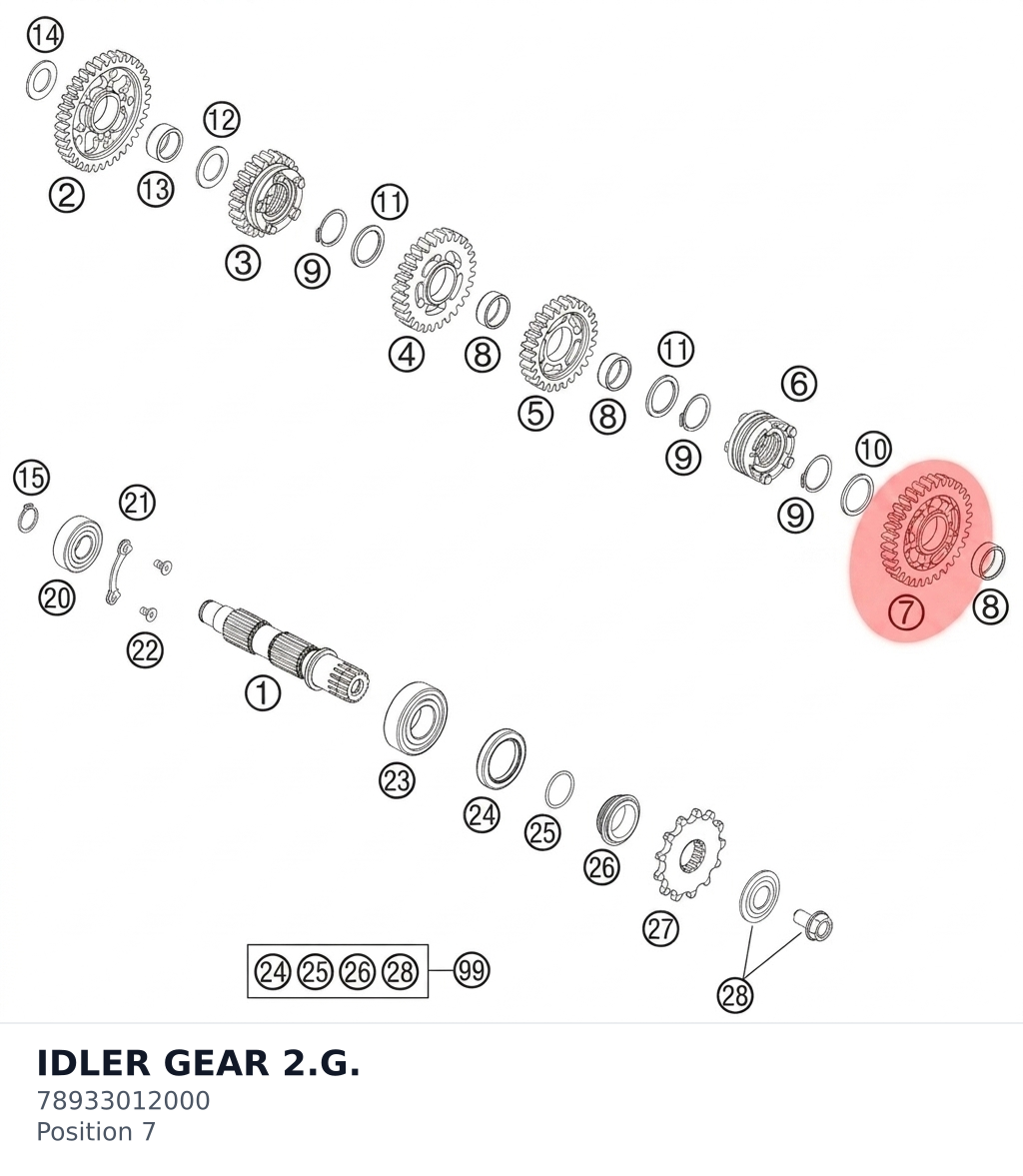 Diagram preview: IDLER GEAR 2.G. (78933012000)