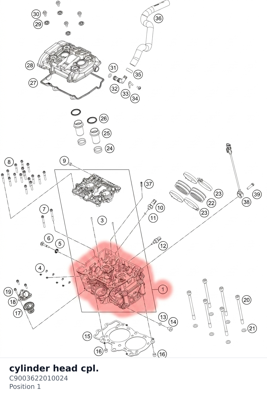 Diagram preview: cylinder head cpl. (C9003622010024)