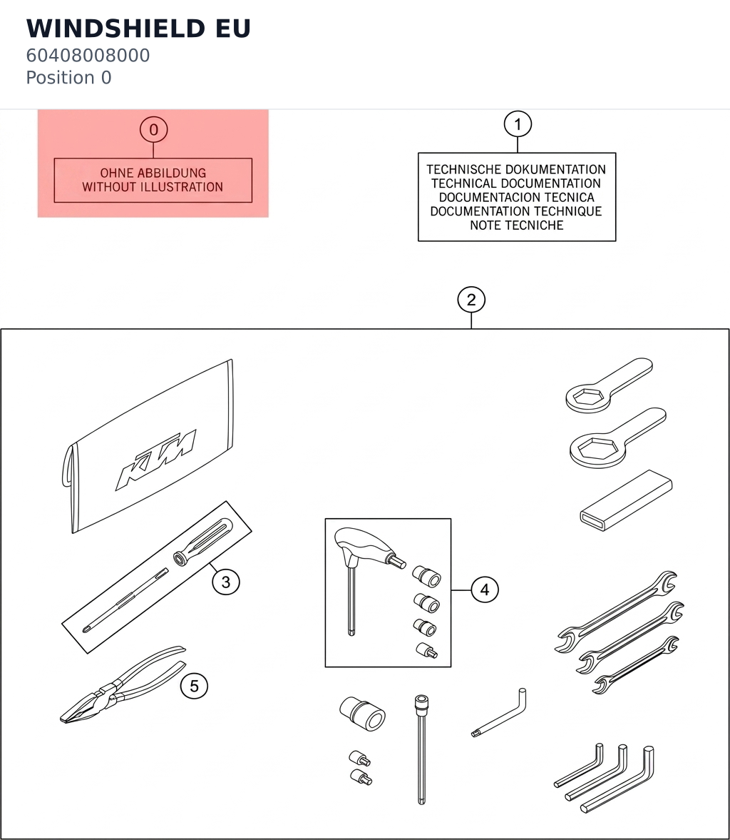 Diagram preview: WINDSHIELD EU (60408008000)