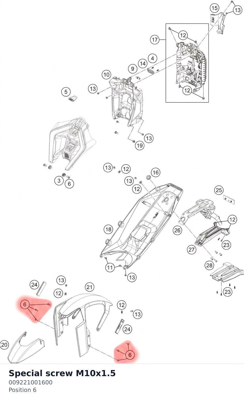 Diagram preview: Special screw M10x1.5 (009221001600)