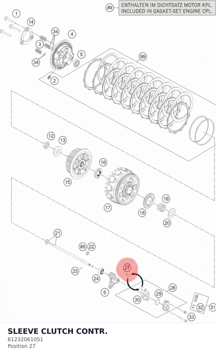 Diagram preview: SLEEVE CLUTCH CONTR. (61232061051)