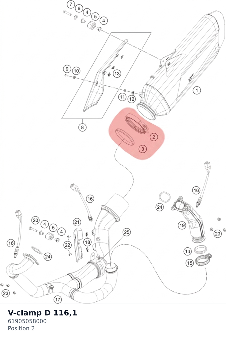 Diagram preview: V-clamp D 116,1 (61905058000)