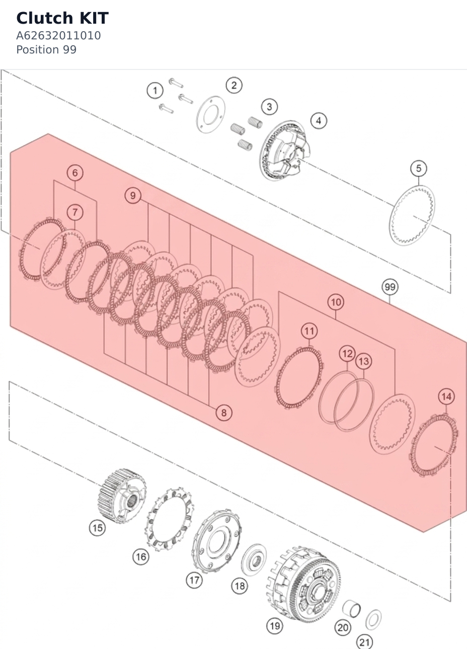 Diagram preview: Clutch KIT (A62632011010)