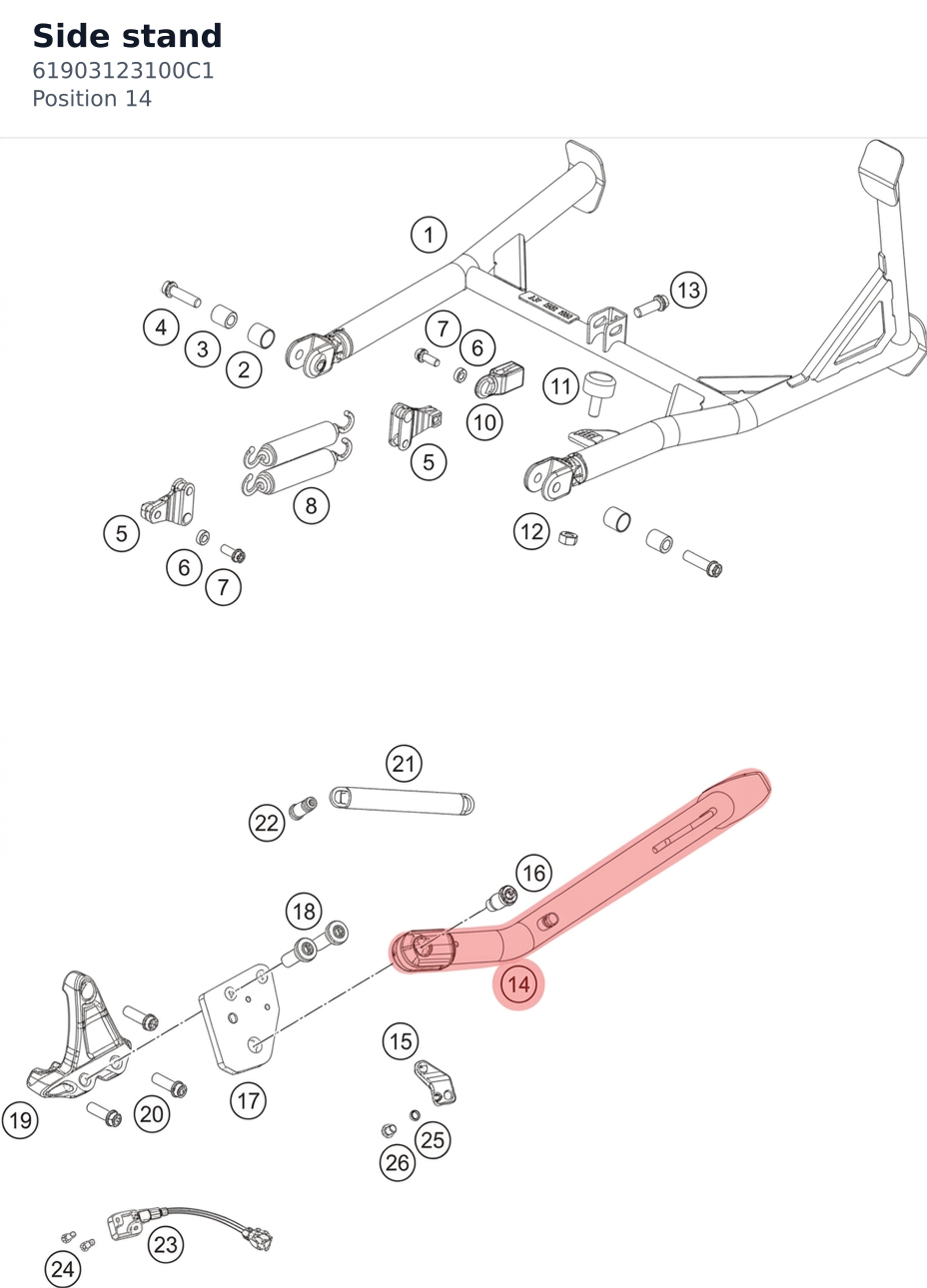 Diagram preview: Side stand (61903123100C1)
