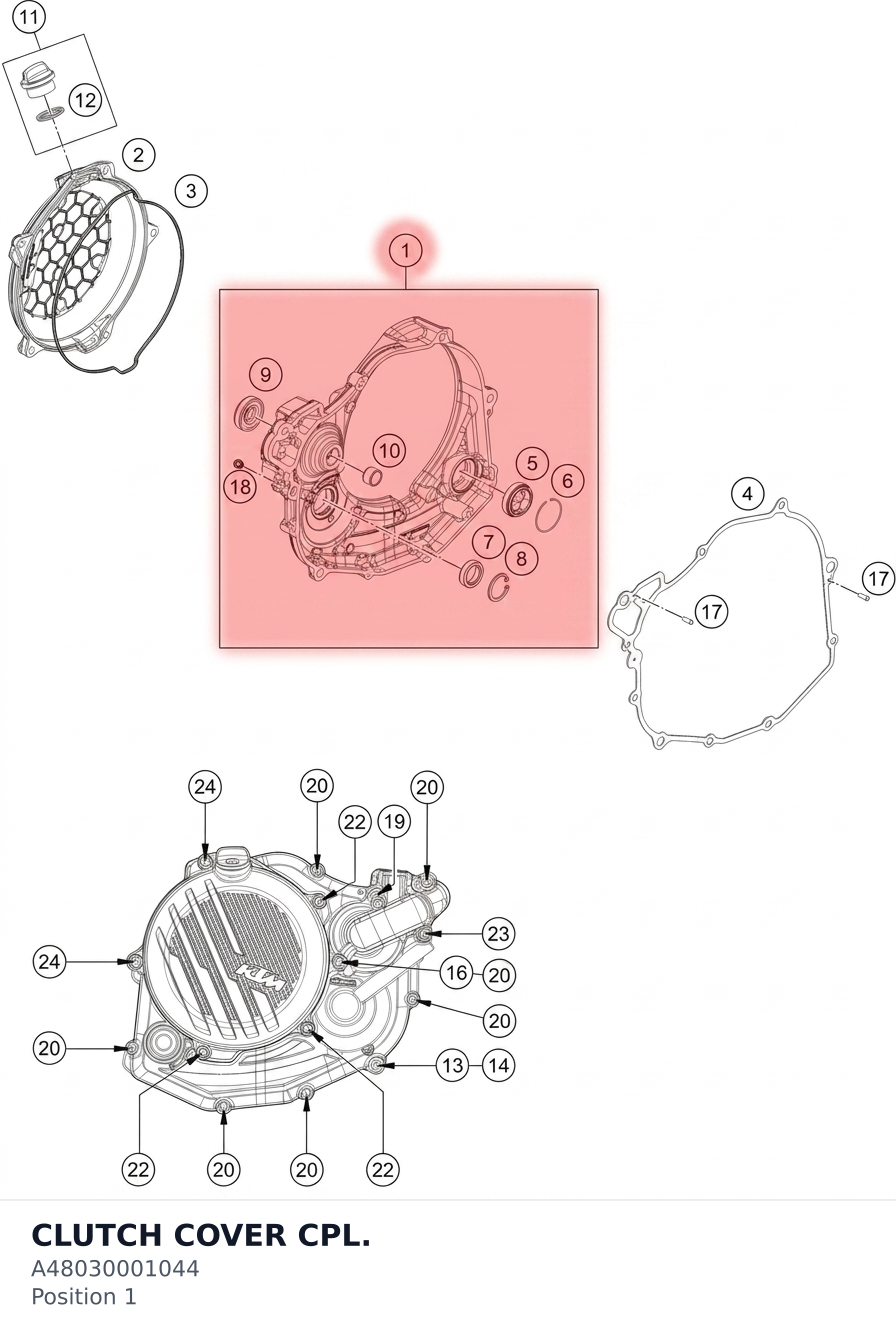 Diagram preview: CLUTCH COVER CPL. (A48030001044)