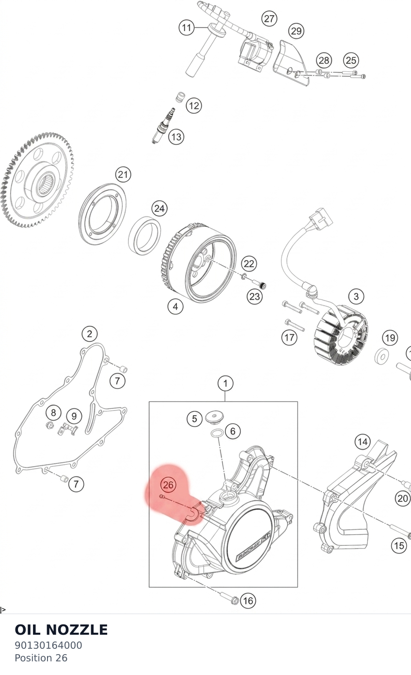 Diagram preview: OIL NOZZLE (90130164000)