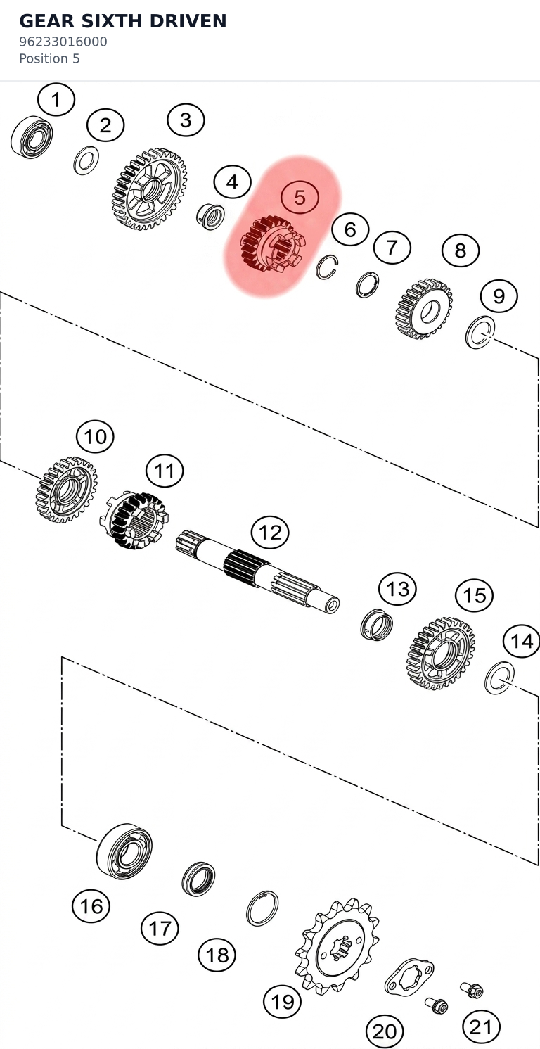 Diagram preview: GEAR SIXTH DRIVEN (96233016000)