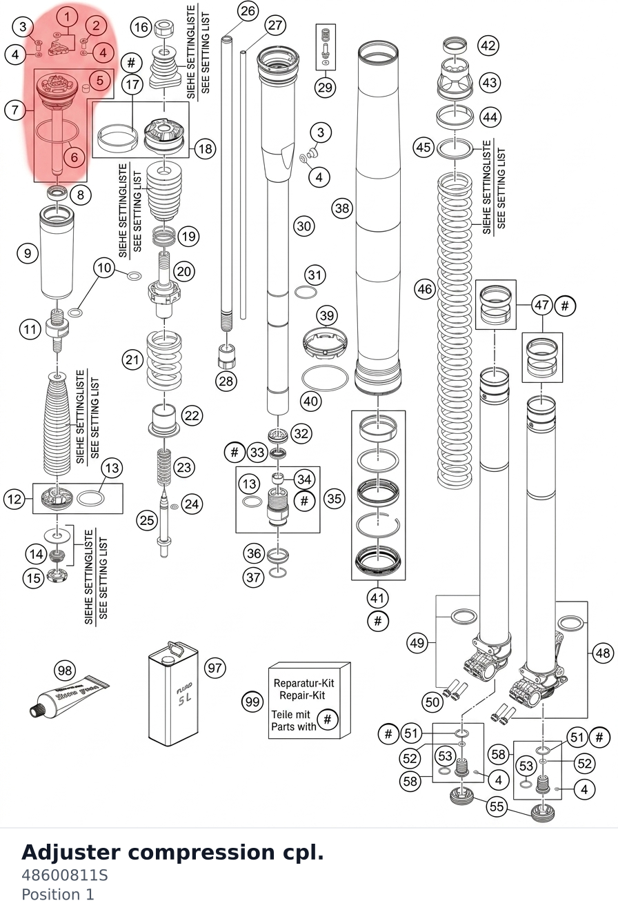 Diagram preview: Adjuster compression cpl. (48600811S)