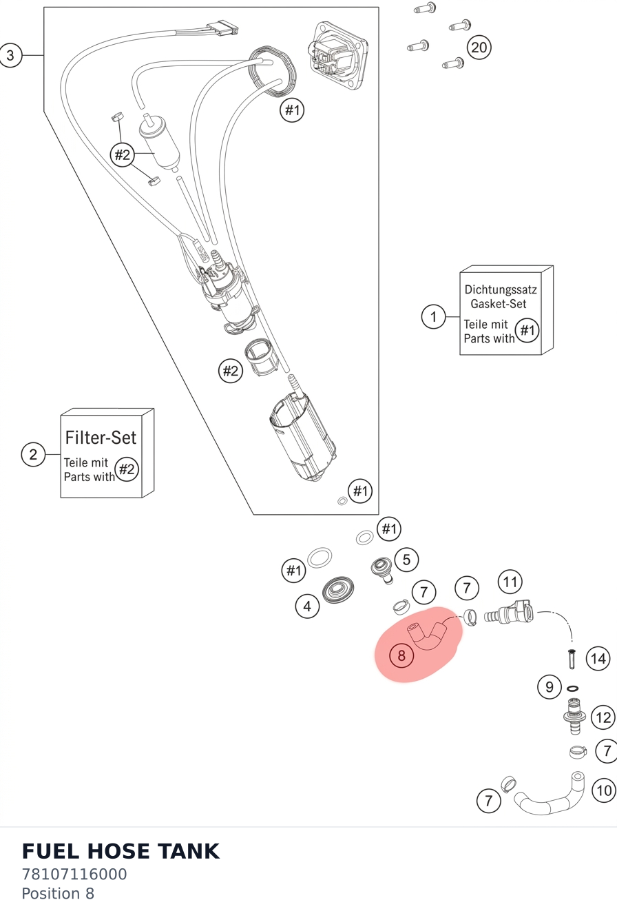 Diagram preview: FUEL HOSE TANK (78107116000)