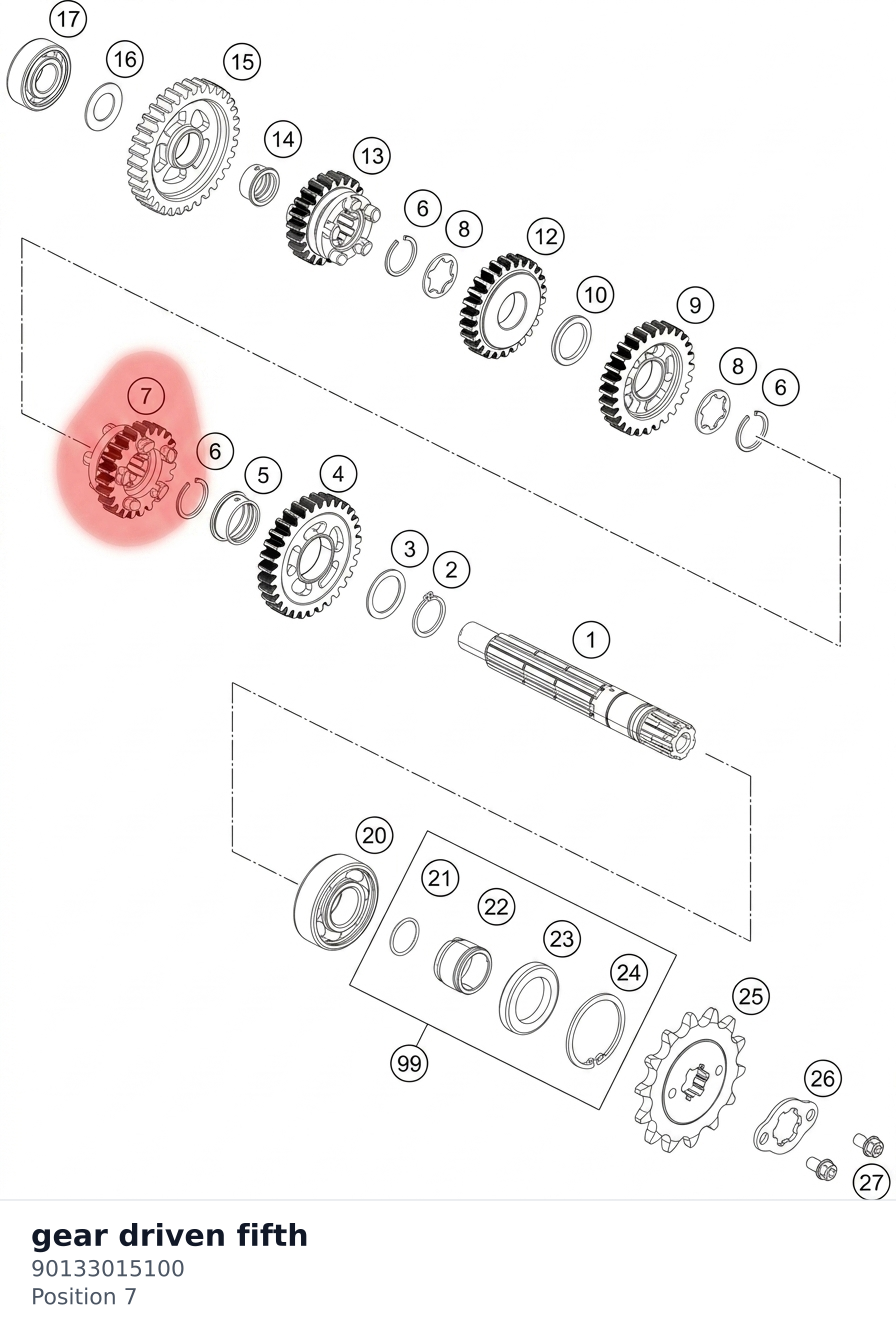 Diagram preview: gear driven fifth (90133015100)