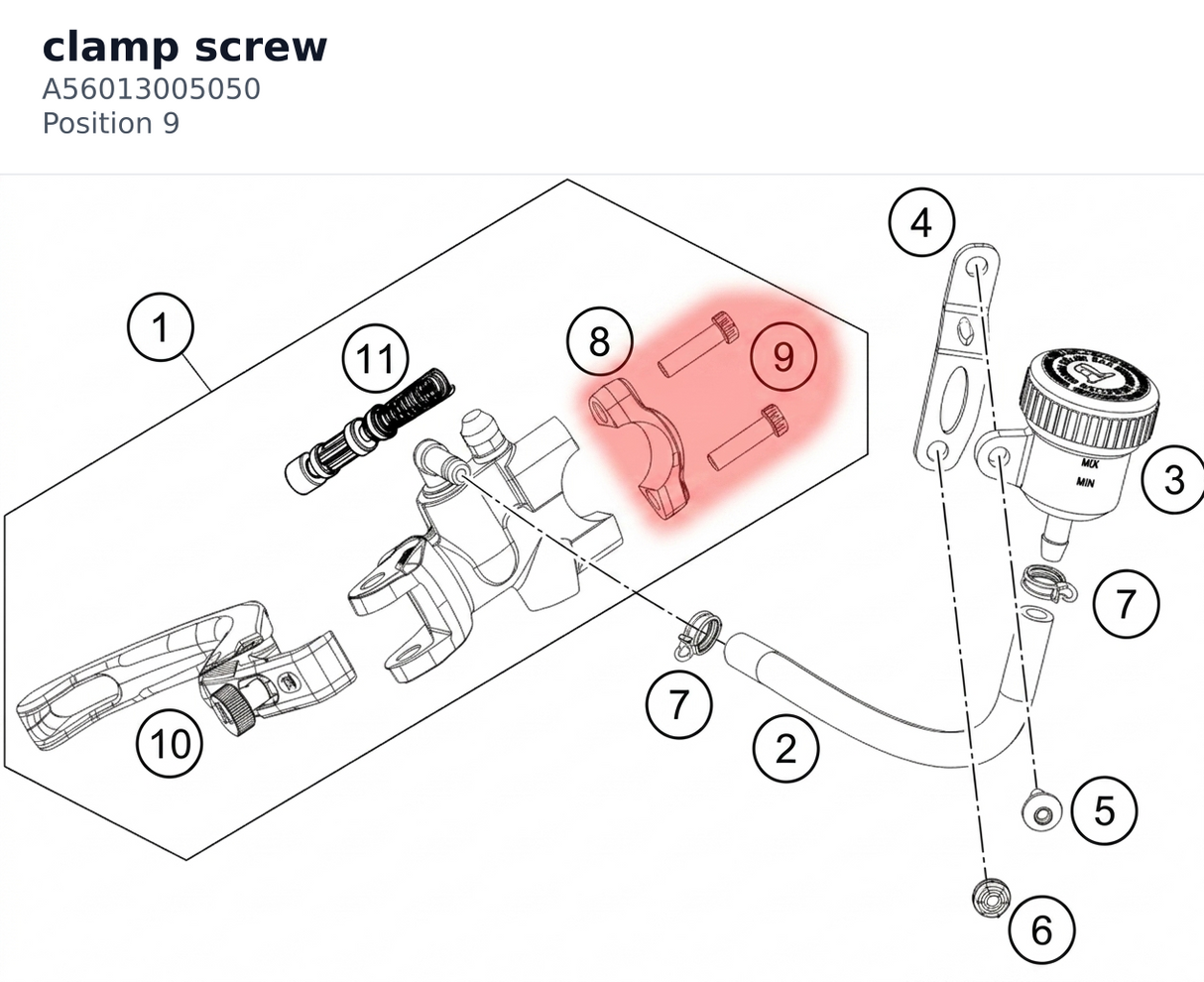 Diagram preview: clamp screw (A56013005050)