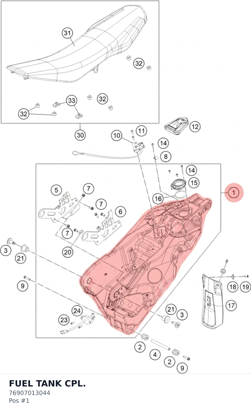 Diagram preview: FUEL TANK CPL. (76907013044)