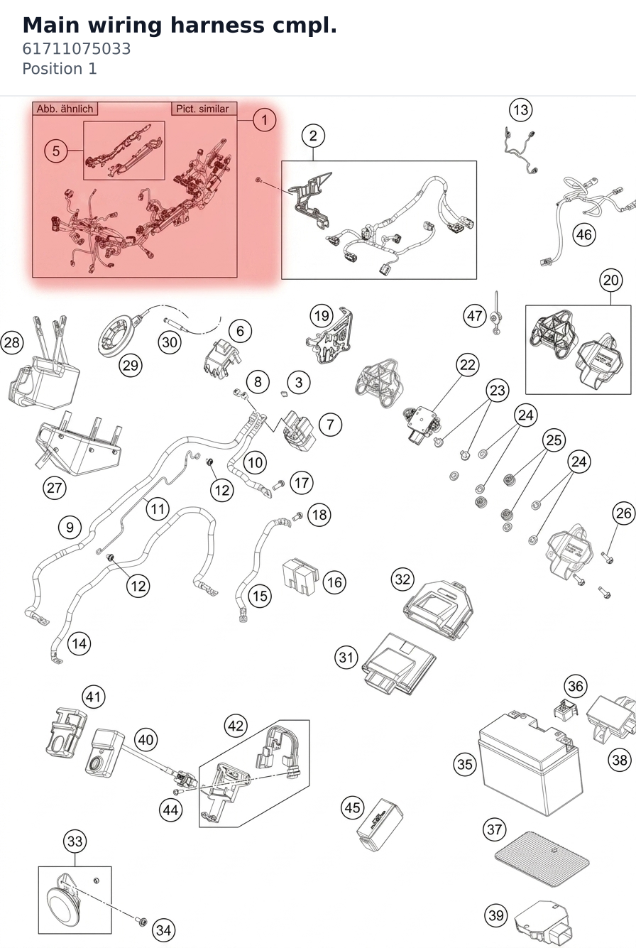 Diagram preview: Main wiring harness cmpl. (61711075033)