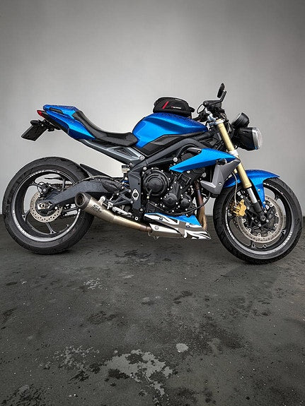 Triumph Street Triple 675/Meget fin/Slipon/Bar-end-mirrors/Kort skiltoppheng