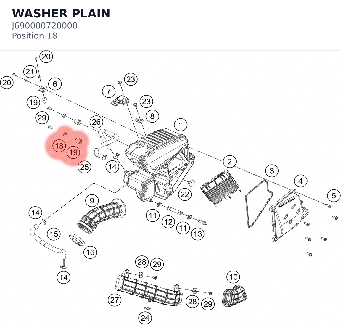 Diagram preview: WASHER PLAIN (J690000720000)