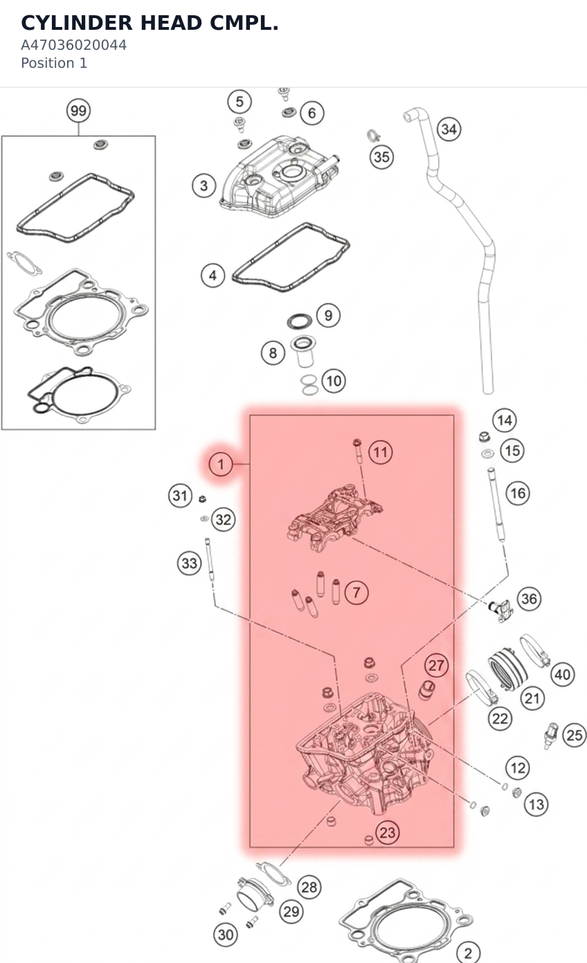 Diagram preview: CYLINDER HEAD CMPL. (A47036020044)