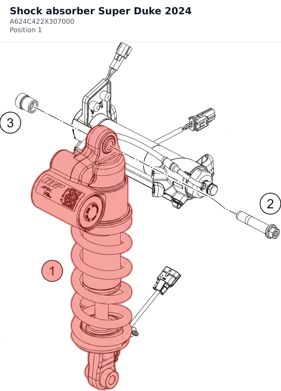 Diagram preview: Shock absorber Super Duke 2024 (A624C422X307000)