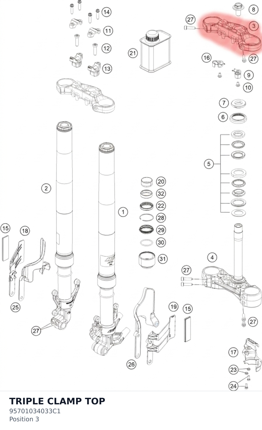 Diagram preview: TRIPLE CLAMP TOP (95701034033C1)