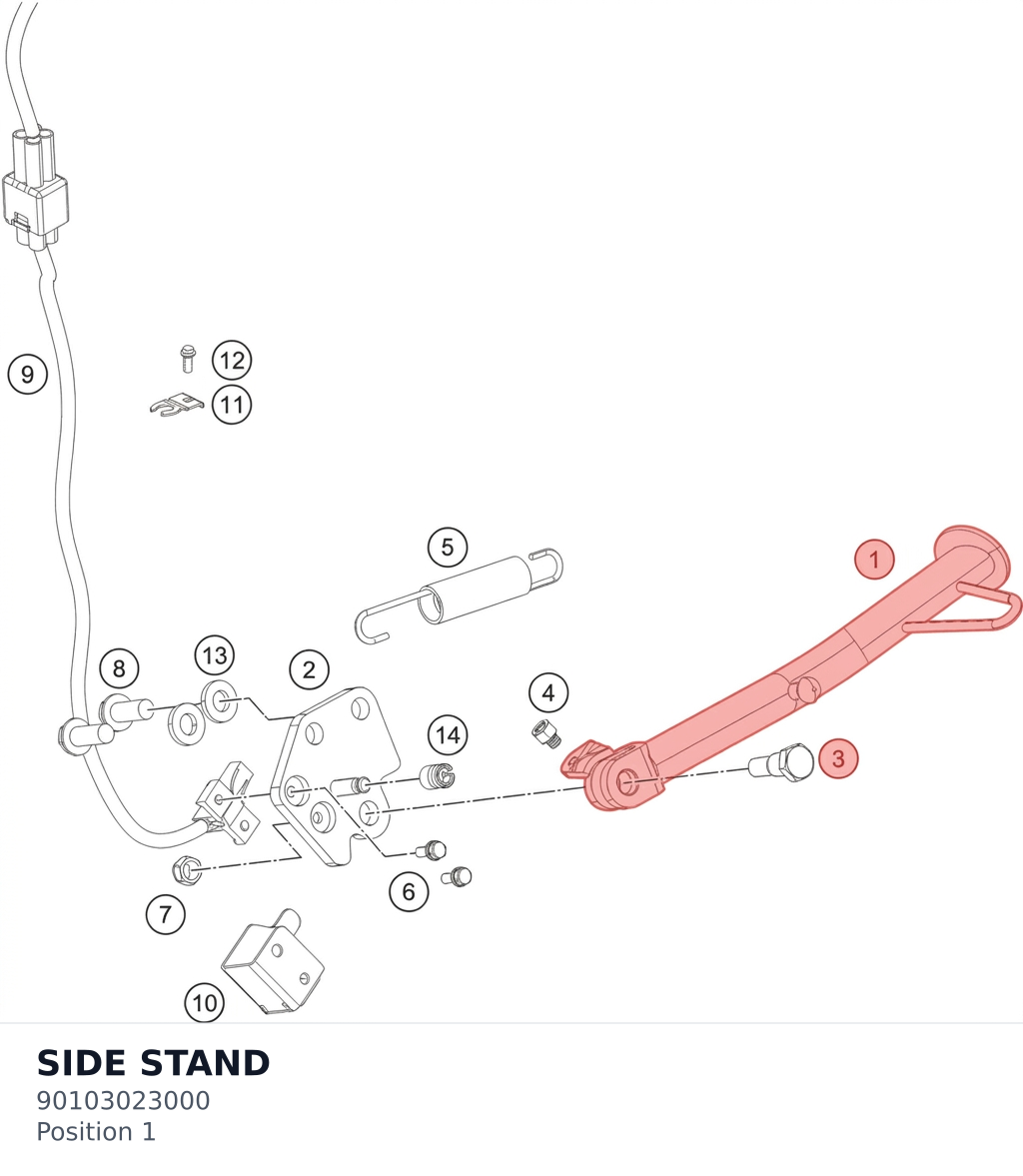Diagram preview: SIDE STAND (90103023000)