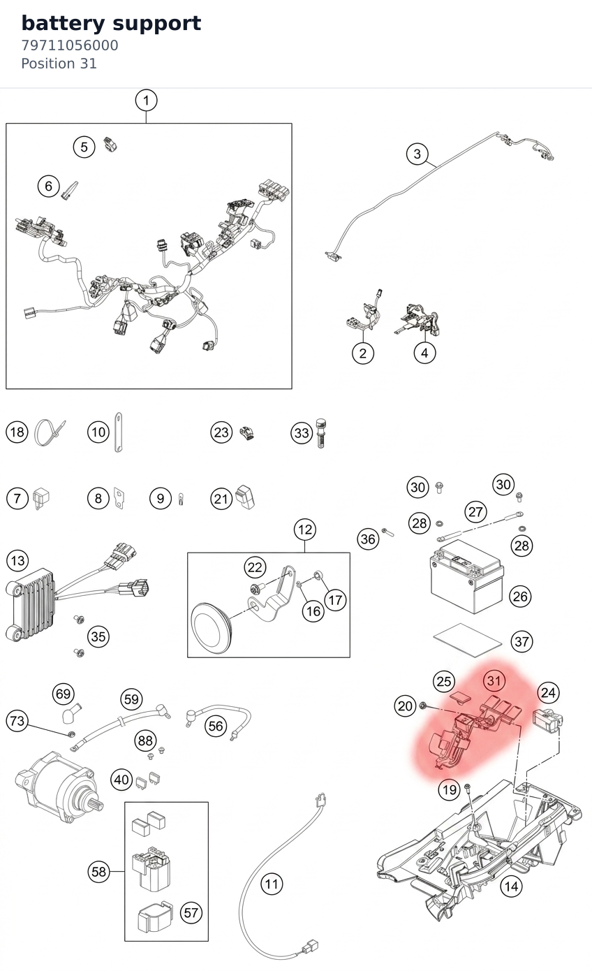 Diagram preview: battery support (79711056000)