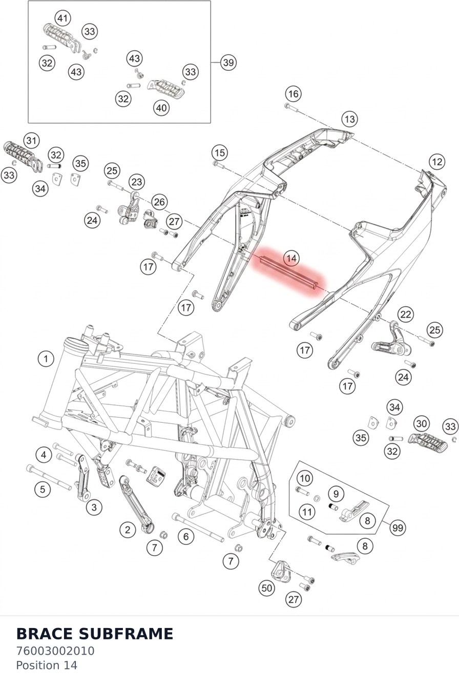 Diagram preview: BRACE SUBFRAME (76003002010)