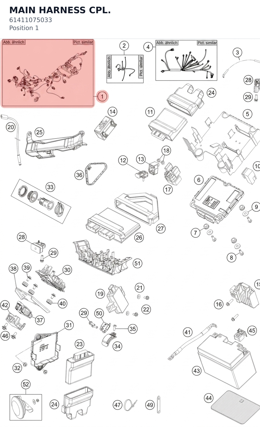 Diagram preview: MAIN HARNESS CPL. (61411075033)