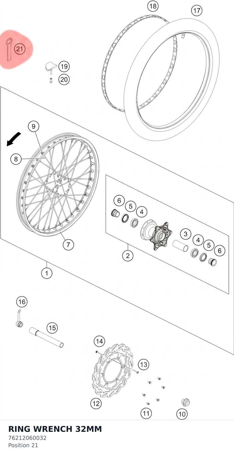 Diagram preview: RING WRENCH 32MM (76212060032)