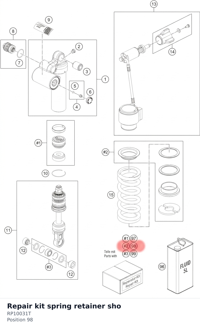 Diagram preview: Repair kit spring retainer sho (RP10031T)