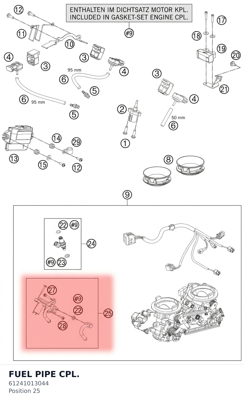 Diagram preview: FUEL PIPE CPL. (61241013044)