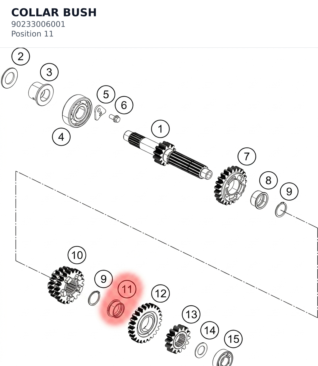 Diagram preview: COLLAR BUSH (90233006001)