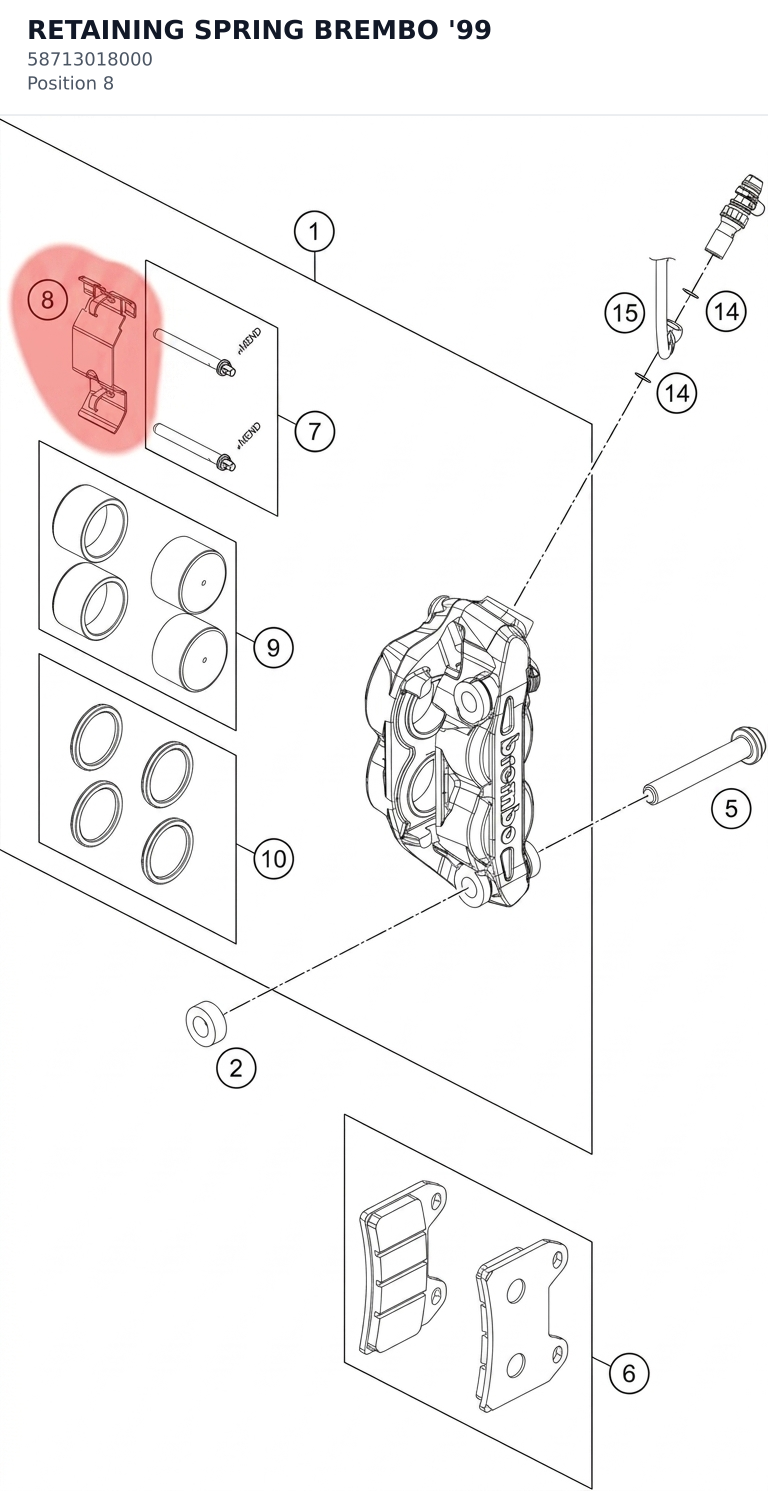 Diagram preview: RETAINING SPRING BREMBO '99 (58713018000)