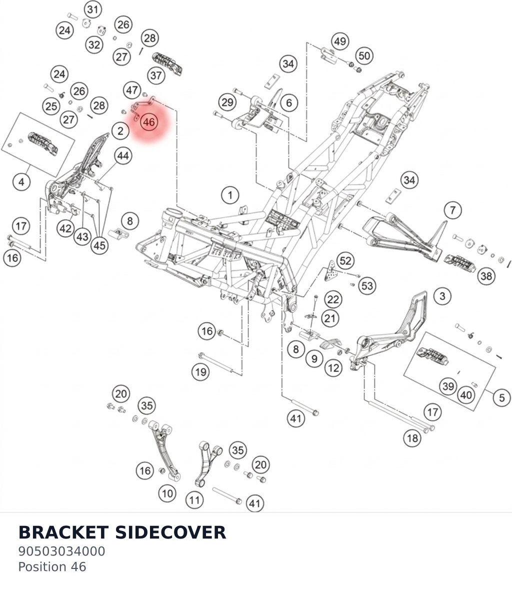 Diagram preview: BRACKET SIDECOVER (90503034000)