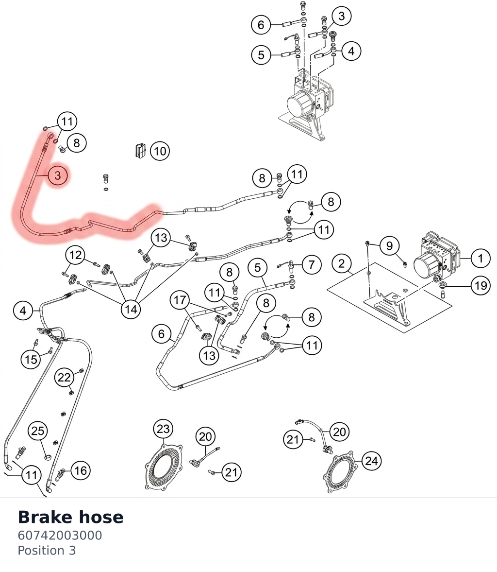 Diagram preview: Brake hose (60742003000)