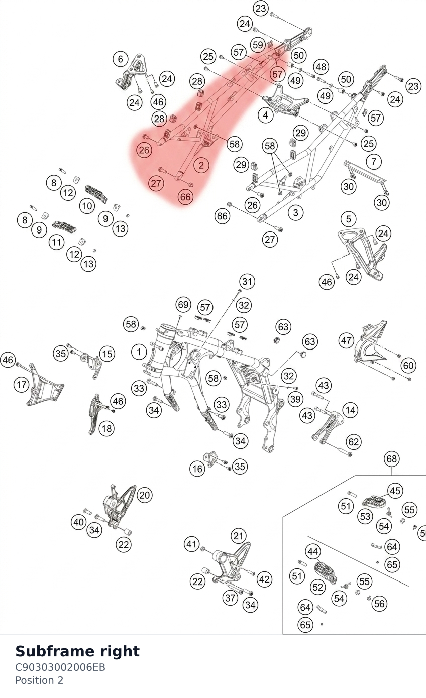 Diagram preview: Subframe right (C90303002006EB)