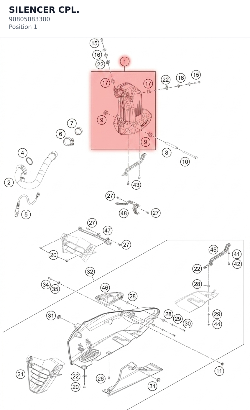 Diagram preview: SILENCER CPL. (90805083300)