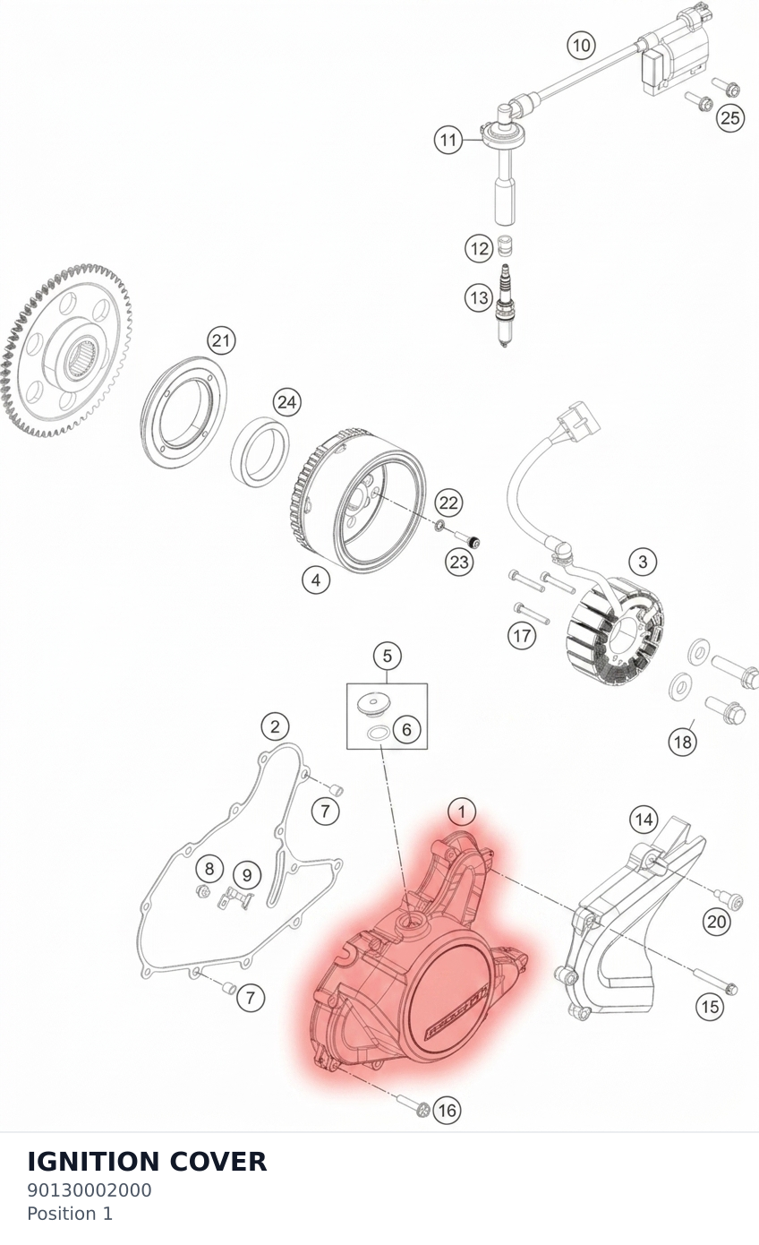 Diagram preview: IGNITION COVER (90130002000)